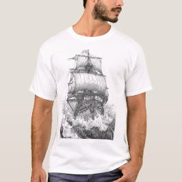 Vintage Sailboat Sketch Minimalist T-Shirt Tシャツ