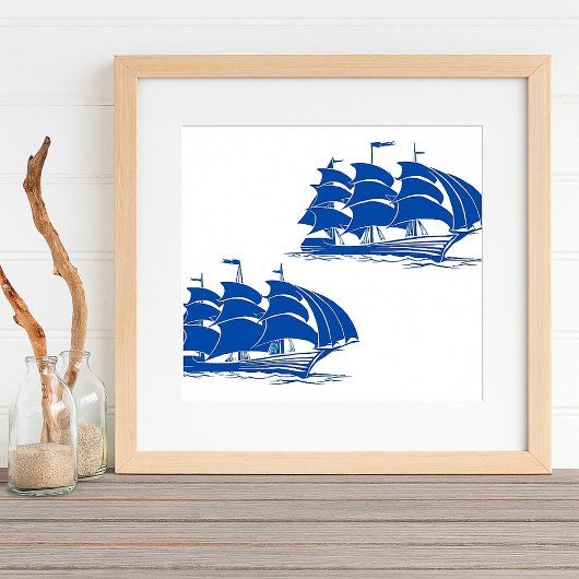 Vintage Sailing Ship Nautical Ocean Clipper ポスター