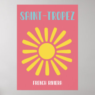 Vintage Saint-Tropez Sun Travel Poster ポスター