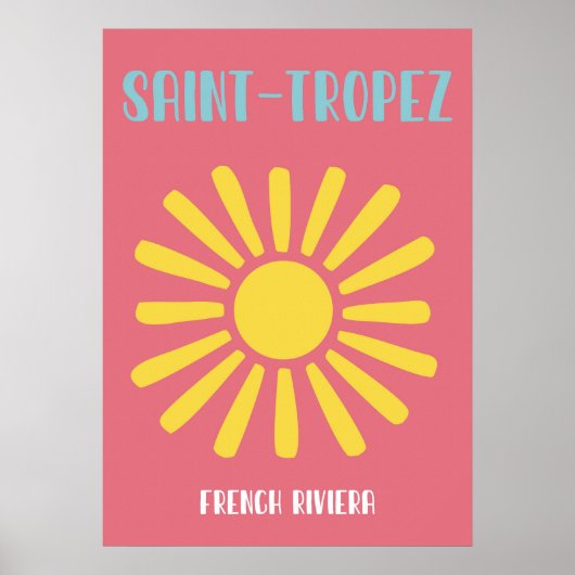 Vintage Saint-Tropez Sun Travel Poster ポスター (正面)