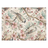 Vintage Sakura Cherry Blossom & Bird  Aesthetic 2 テーブルクロス (正面(横))