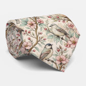 Vintage Sakura Cherry Blossom & Bird  Aesthetic 2 ネクタイ (ロール)