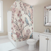 Vintage Sakura Cherry Blossom & Bird  Aesthetic 5 シャワーカーテン (インサイチュ)
