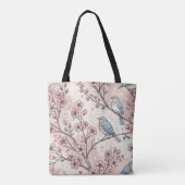 Vintage Sakura Cherry Blossom & Bird  Aesthetic 5 トートバッグ (裏面)