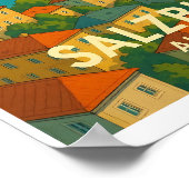 Vintage Salzburg Austria Travel Poster ポスター (角)