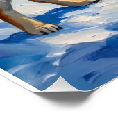 Vintage Samoyed in Alpine Christmas Landscape ポスター (コーナー)