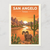 Vintage San Angelo Texas ポストカード (正面)