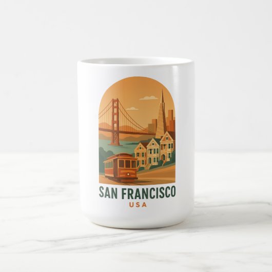 Vintage San Francisco Coffee Mug | Retro Golden  コーヒーマグカップ (中央)