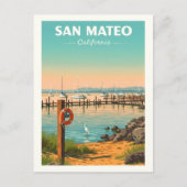 Vintage San Mateo California ポストカード (正面)