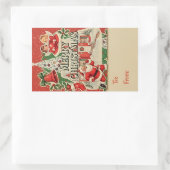 Vintage Santa 長方形シール (バッグ)