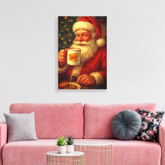 Vintage Santa Christma Stretched Canvas  キャンバスプリント (インサイチュ (リビング))