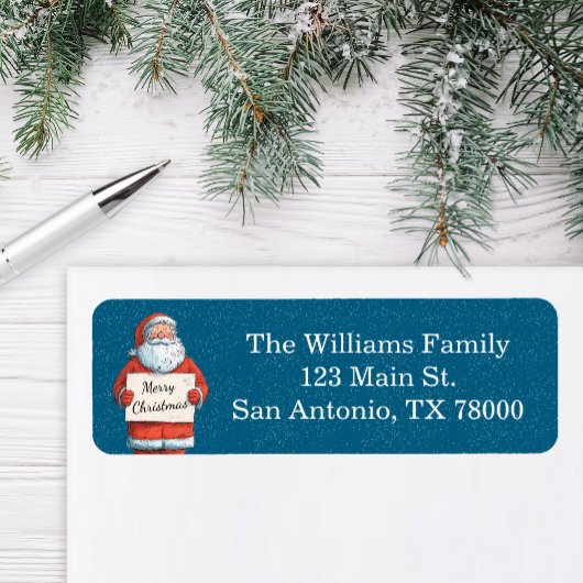 Vintage Santa Christmas Address ラベル