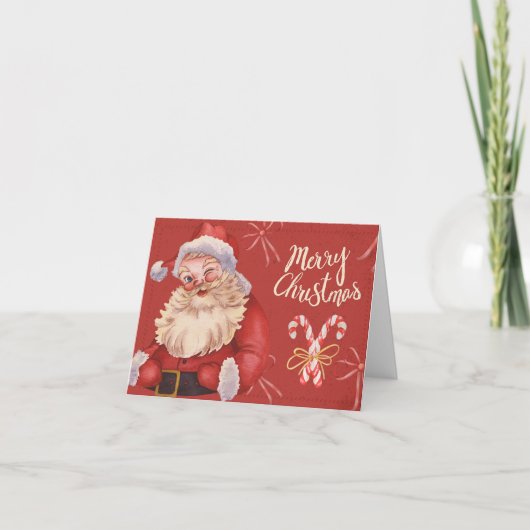 Vintage Santa Christmas Card 4x6 – Folded シーズンカード (正面)