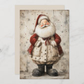 Vintage Santa Christmas Greeting Card シーズンカード (正面/裏面)