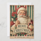 Vintage Santa Christmas Holiday Card シーズンカード (正面)