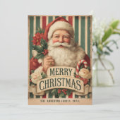 Vintage Santa Christmas Holiday Card シーズンカード (スタンド正面)