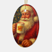 Vintage Santa Christmas Ornament • Cozy gift セラミックオーナメント (左)
