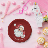 Vintage Santa Christmas Paper Plates  ペーパープレート (パーティー)