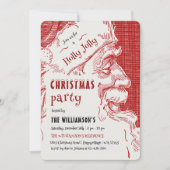 Vintage Santa Christmas Party Invitation 招待状 (正面)