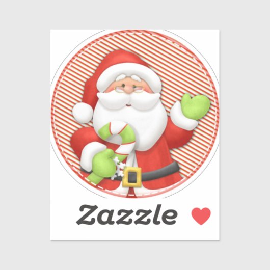 Vintage Santa Claus Christmas Art シール (シート)