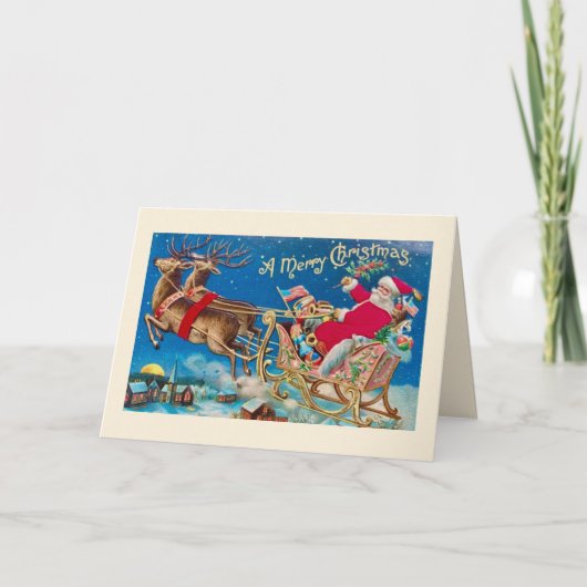 Vintage Santa Claus Christmas Card シーズンカード (正面)