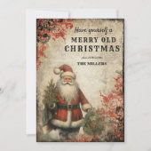 Vintage Santa Claus Christmas Card 招待状 (正面)