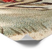 Vintage Santa Claus Christmas Sleigh Reindeer  ポスター (角)