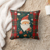 Vintage Santa Claus Christmas Throw Pillow クッション (ブランケット)