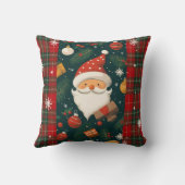 Vintage Santa Claus Christmas Throw Pillow クッション (裏面)