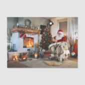 Vintage Santa Claus Christmas Tree Lights 薄葉紙 (正面)