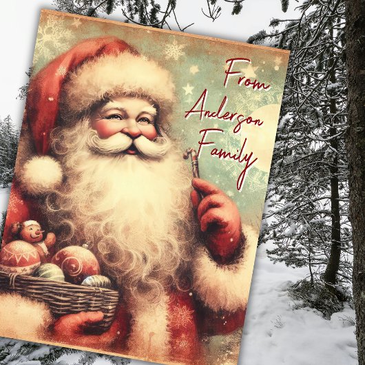 Vintage Santa Claus Greetings Christmas Holidays ポストカード