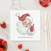 Vintage Santa Claus Holiday Paper Napkin スタンダードランチョンナプキン (インサイチュ)