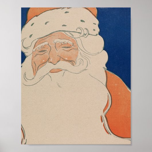 Vintage Santa Claus Illustration Holiday ポスター (正面)