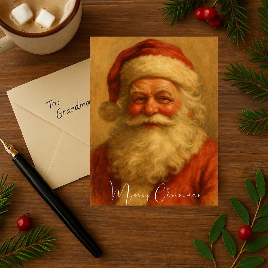 Vintage Santa Claus Merry Christmas  ポストカード