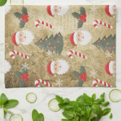 Vintage Santa Claus Pattern キッチンタオル (折り畳み)