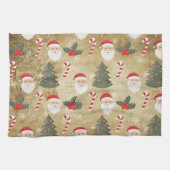 Vintage Santa Claus Pattern キッチンタオル (横)