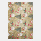 Vintage Santa Claus Pattern キッチンタオル (縦)