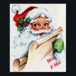 Vintage Santa Claus Poster ポスター<br><div class="desc">A vintage Santa Claus poster is the right decor for your home for those nostalgic moments</div>