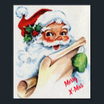 Vintage Santa Claus Poster ポスター<br><div class="desc">A vintage Santa Claus poster is the right decor for your home for those nostalgic moments</div>