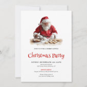 Vintage Santa Claus Script Font Christmas Dinner 招待状 (正面)