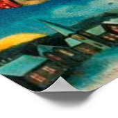 Vintage Santa Claus Sleigh Christmas Holiday ポスター (角)