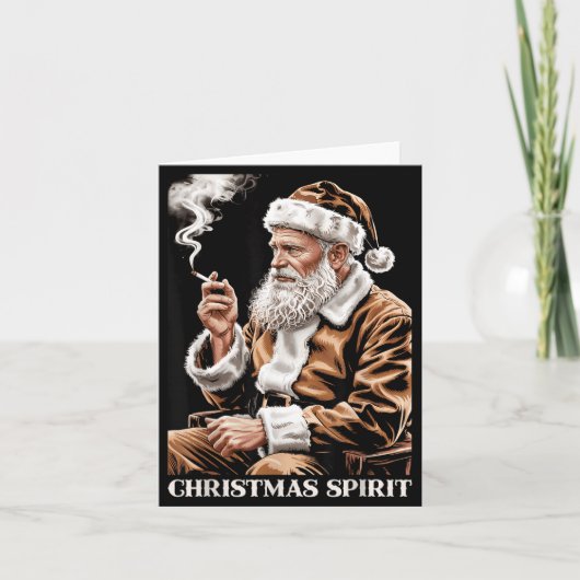 Vintage Santa Claus Smoking Cigarette Funny Christ カード (正面)