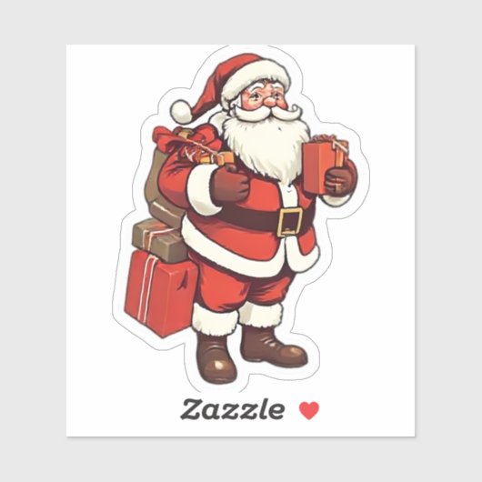 Vintage Santa Claus Sticker | Classic Christmas  シール (シート)