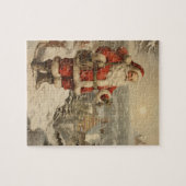 Vintage Santa Claus Winter Scene Jigsaw Puzzle ジグソーパズル (横)