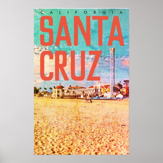 Vintage Santa Cruz Travel Poster ポスター (正面)
