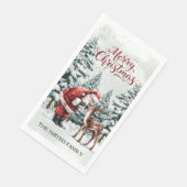 Vintage Santa & Deer Christmas Guest Towel (コーナー)