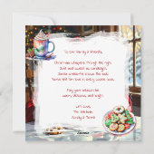 Vintage Santa eating Cookies | Sweet Personalized シーズンカード (裏面)