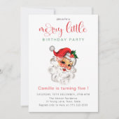  Vintage Santa Holiday Birthday 招待状 (正面)