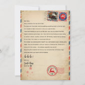 Vintage Santa Letter Template | Personalized North 招待状 (正面)
