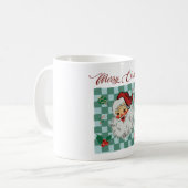 Vintage Santa Merry Christmas Design コーヒーマグカップ (正面左)